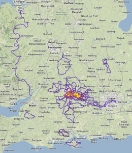 Heat Map of UK cycling 2013